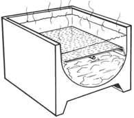 Diagram of the half turn position for a Ashley Machine Sure-scald scalder