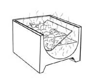 Diagram of the three quarter turn position for a Ashley Machine Sure-scald scalder